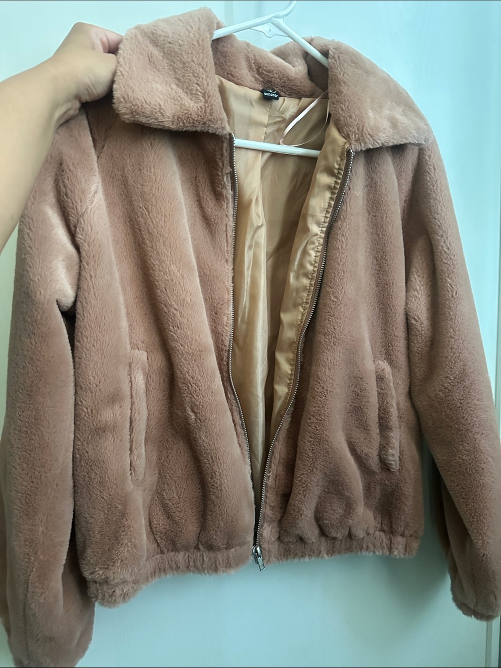 Windsor Plush Teddy Jacket in Taupe